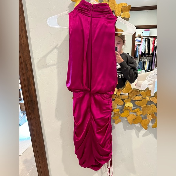 Cinq à Cept Satun Hot Pink Dress - Picture 4 of 4